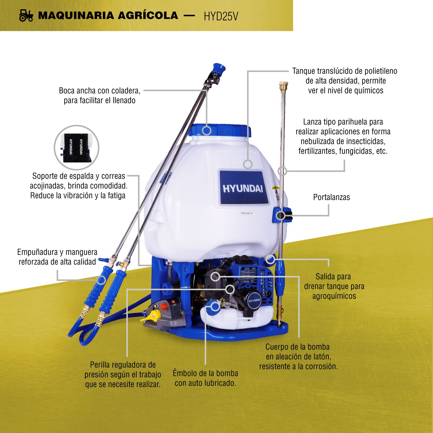Fumigadora a Gasolina Profesional HYD25V 25L - Image 4