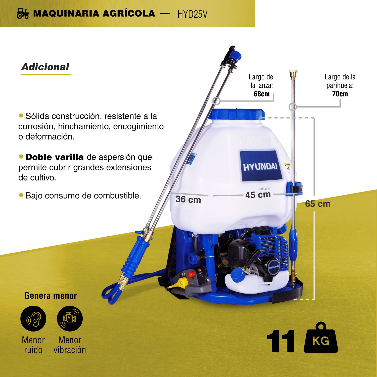 Fumigadora a Gasolina Profesional HYD25V 25L - Image 3